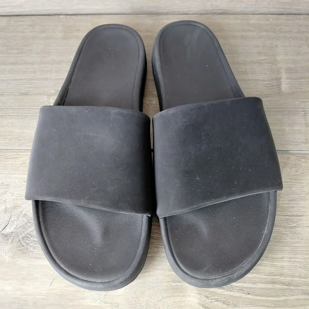Lululemon Restfeel Slides Mens 12 Black Slip On Beach Gym Shower Resort Sandals